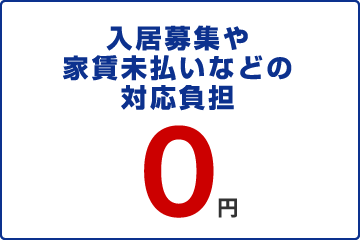 入居募集や家賃未払いなどの対応負担0円